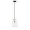 Z-Lite Bella 1 Light Mini Pendant, Matte Black & Olde Brass & Clear 476MP-ROD-MB-OBR - alternate 5